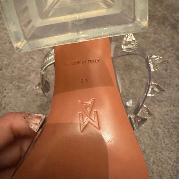 Amina Muaddi crystal heels like new size 35 - Picture 3 of 8